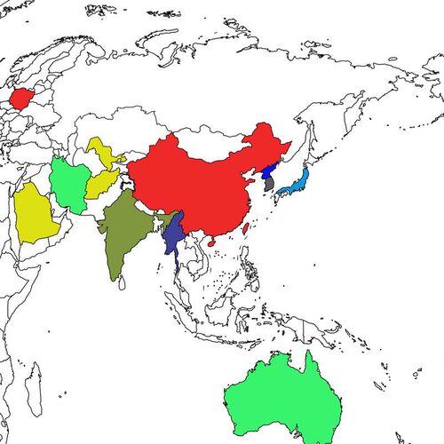 空世白界生绘地图涂色填色油画布DIY学手作业手抄报素材黑白轮廓