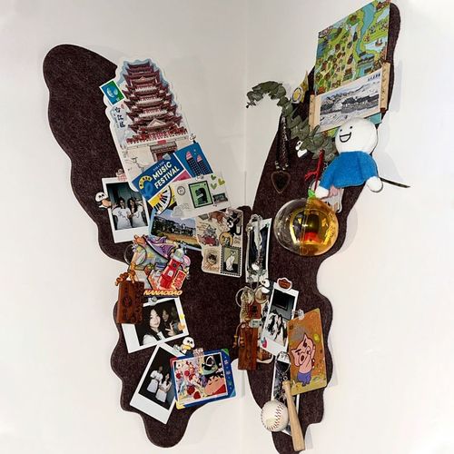 蝴蝶毛毡板图钉毛毡照片墙贴墙面软木板展示墙文化墙电表箱装饰