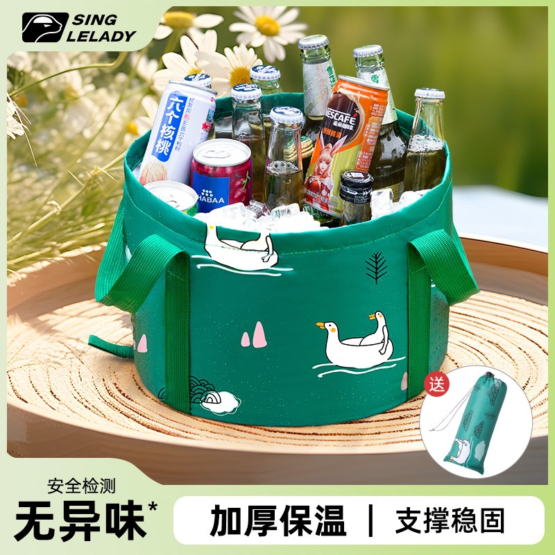 户外折叠水桶便携式旅行洗衣袋泡脚桶旅游出差洗脸洗脚盆露营水盆