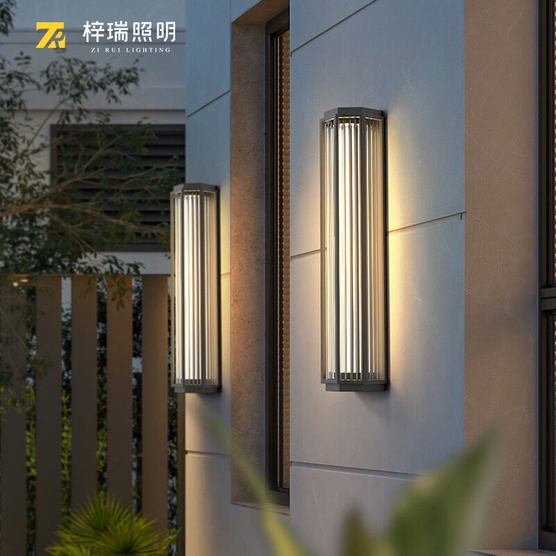 太阳能庭院壁灯户外别墅过道走廊壁灯花园围墙壁灯大门口长条壁灯