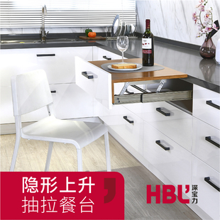 延边桌上升书桌隐形导轨升降伸缩折叠餐桌书桌抽拉式滑轨五金配件