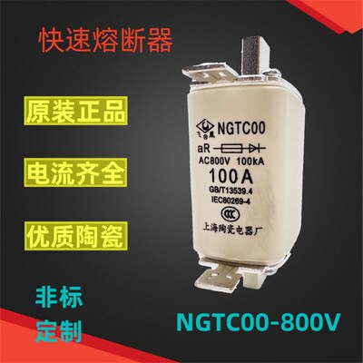 飞凰RS31快速熔断器 熔芯NGTC00-800V 63A50A100A上海陶瓷电器厂