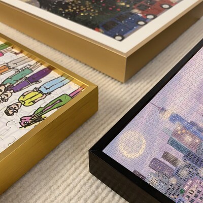 d款挂墙铝合金画框7050galis裱n拼图o框1000片3新jp拼图框定制
