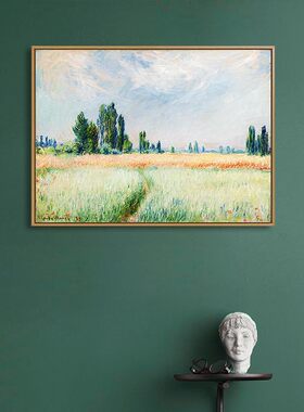 约奈装饰画客厅挂画麦卧田室餐厅玄关沙发背景印象派简莫风景壁画