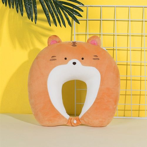 卡通u型枕二合一虎年公仔节日礼物多功能可变形护颈枕u形可爱靠枕