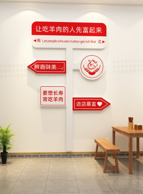 羊肉汤馆墙面装饰羊肉烩面粉丝餐饮饭店创意贴画小吃广告海报布置