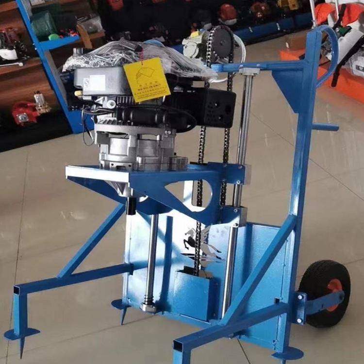 林业机械地钻机 冰面硬地打孔机 汽油小型手推钻眼独轮挖坑机