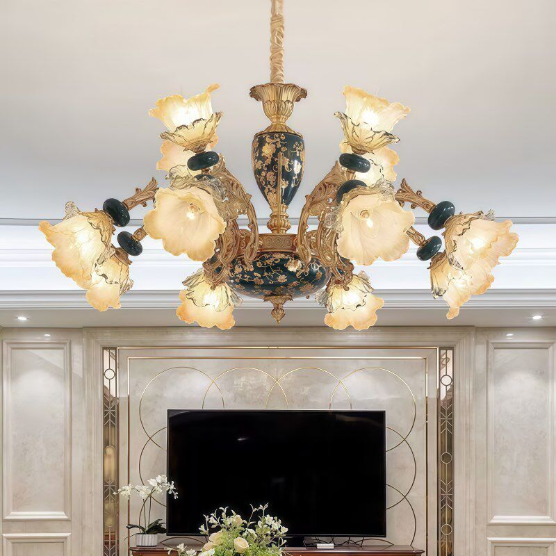 欧式灯复古客厅水晶吊灯餐厅卧室灯现代简约法式金古铜色轻奢灯具