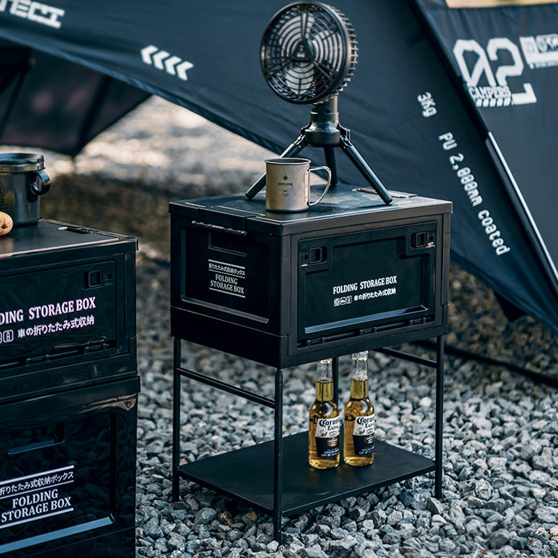收纳箱桌子两用户外露营野营储物箱车用车载可折叠箱黑化风整理箱,户外/登山/野营/旅行用品,露营折叠箱,淘宝优惠券,粉丝福利购,淘宝优惠卷
