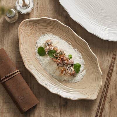 异边年轮鱼盘家级感蒸盘子创高意酒店用餐厅意境菜摆鱼盘菜YHQ盘