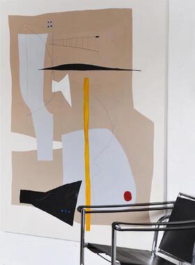 酒onm店yway北欧抽象大幅落地画民壁宿QB202309玄关壁画简约艺术