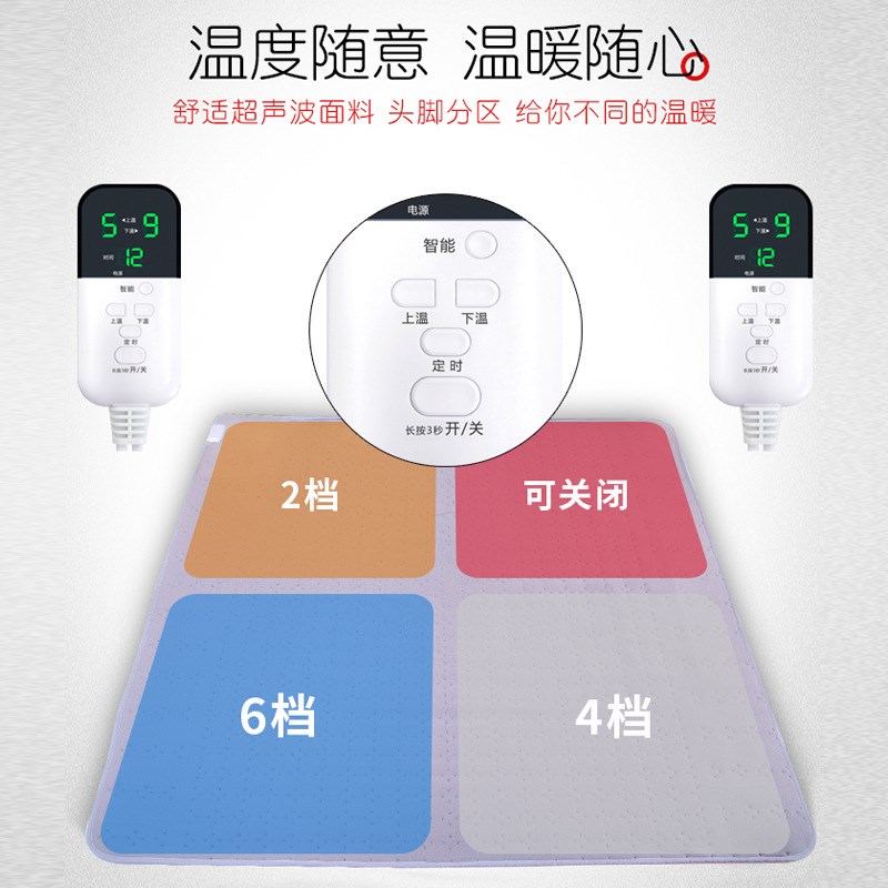 水循环电褥子双人双控家用安全四分区调温水热毯单人水暖毯电热毯