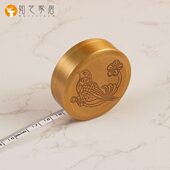 喜上梅梢轻奢复古黄铜卷尺测量长度创意桌面装 饰摆件家居