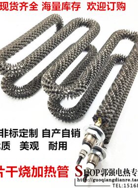 干烧加热管翅片式双层M型电热管不锈钢材质发热管220V3.5KW可定制