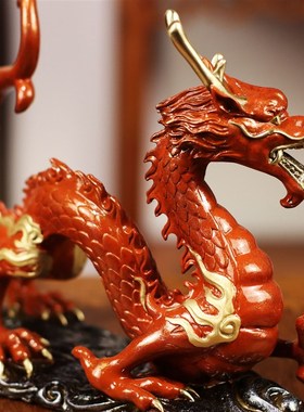 龙行天下生肖龙摆件书房客厅装饰品摆设乔迁开业送礼礼品铜工艺品