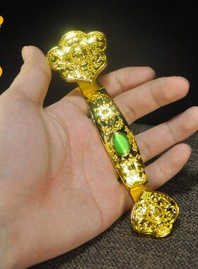 如意摆件家用店铺客厅开业送礼供奉事事如意金色合金大号含包装盒