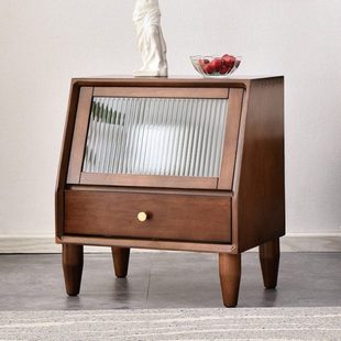 家用迷你小型置物柜简约现代实木床头柜北欧卧室小户型床边柜窄柜