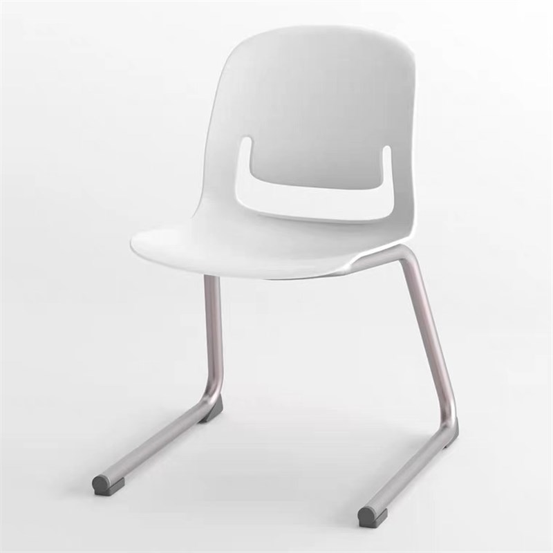简约塑钢办公椅四脚椅带写字板培训椅会议椅学生听V课椅接待洽谈