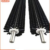 工业毛刷辊厂家定做输送皮带清扫器毛刷圆形滚筒除尘刷空心毛刷轮