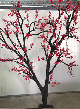卧真迎花树大型新年客厅酒店装饰梅春花室内仿室假树盆景腊梅花枝