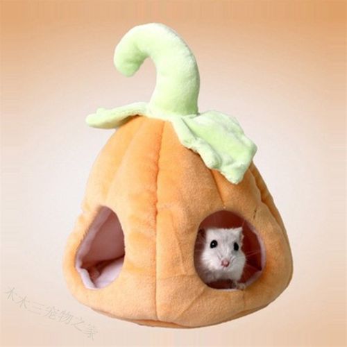 创意宠物窝床仓鼠窝蜜袋鼯花枝鼠棉窝万圣节南瓜小宠窝吊床挂窝软