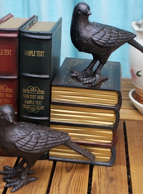 复古创意铁艺小鸟摆件家居简约电视柜酒柜装饰品铸铁小鸟客厅摆设