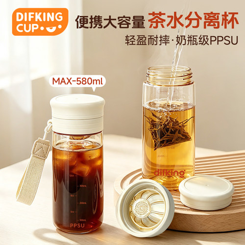 difking女士专用大容量泡茶杯580