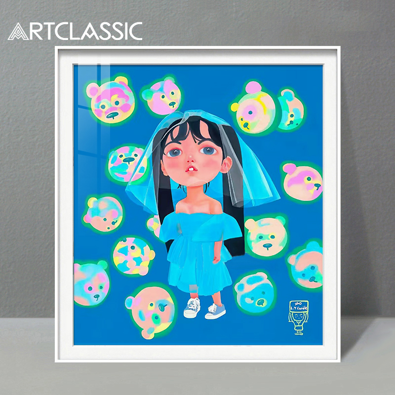 刘颖版画婚纱系列潮流挂画高端装饰画ins女生卧室背景画 斑驳的梦