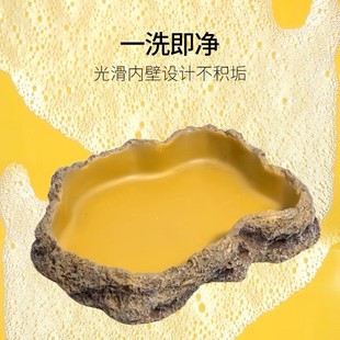 陆龟爬虫水盆蜥蜴食盆饭盆喝水辐射爬宠绿鬣蜘蛛蛇树蛙食盆水盘