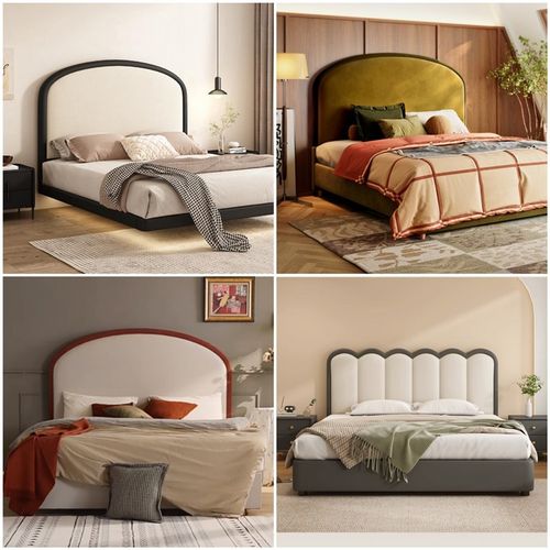 新款现代简约床头背板单独买实木超薄款科技布软包床头板靠背定制