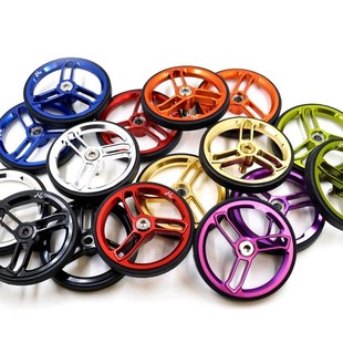 台湾HH适用小布折叠自行车配件70mm直径推行轮易行轮配钛螺丝套装