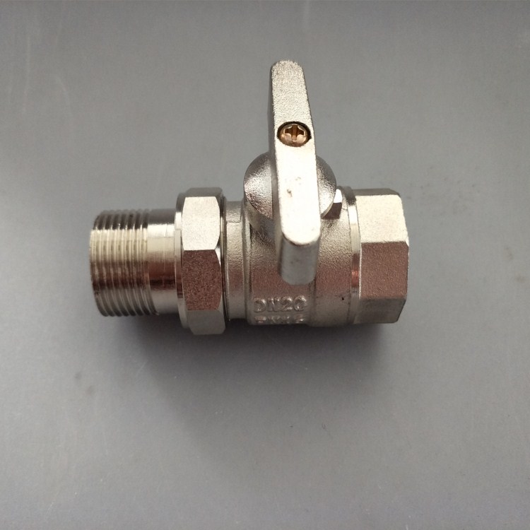 高品质 黄铜镀镍活接球阀 6分4分 直柄加厚内外丝活接球阀DN15 20