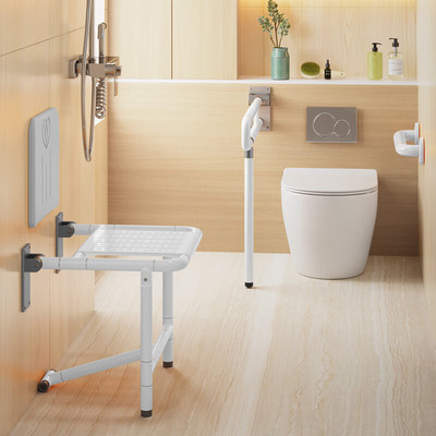 适老化改造卫生间马桶扶手栏杆老人安全扶手无障碍浴室洗澡折叠凳