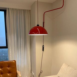 红色摇臂吊灯客厅书房卧室床头餐厅厨房岛台免接线折叠可伸缩壁灯