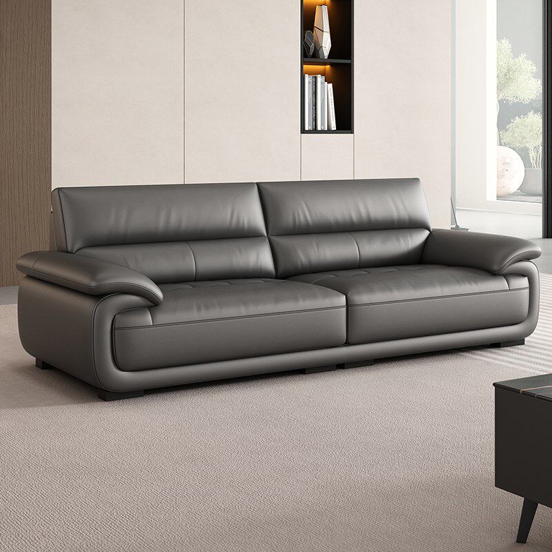 办公室沙发商务洽谈接待真皮轻奢高级感I会客区贵宾简约直排三人