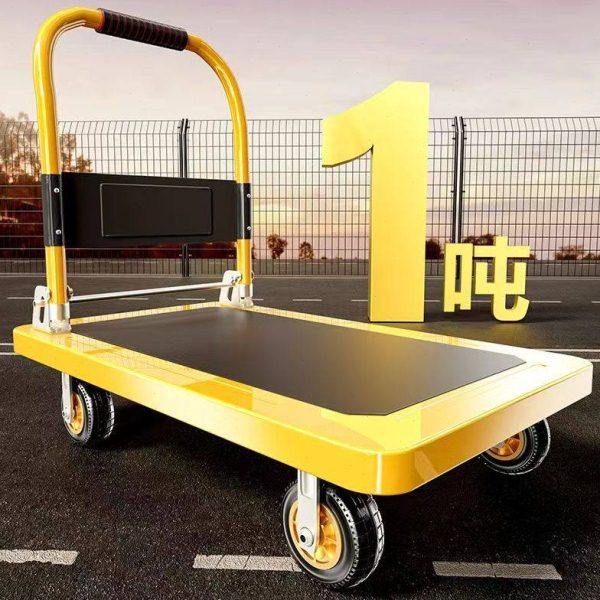 钢板小推车拉货手推车搬运车家用平板车拖车折叠四轮静音买菜,收纳整理,家用收纳手推车,淘宝优惠券,粉丝福利购,淘宝优惠卷