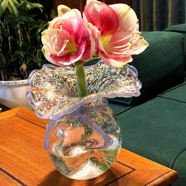 手工软装玻璃插花瓶水晶玻璃创意透明彩点糖果袋客厅茶几摆件,家居饰品,花瓶,淘宝优惠券,粉丝福利购,淘宝优惠卷