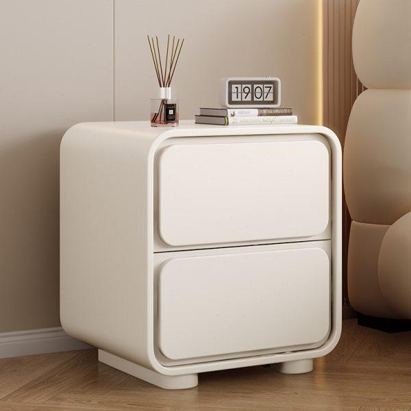 奶油风床头柜皮质简约现代小型卧室实木床边柜极简易免安装收纳柜,住宅家具,床头柜,淘宝优惠券,粉丝福利购,淘宝优惠卷
