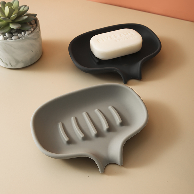 日式肥皂盒沥水导流式硅胶大号免打E孔洗漱卫生间托盘香皂碟置物