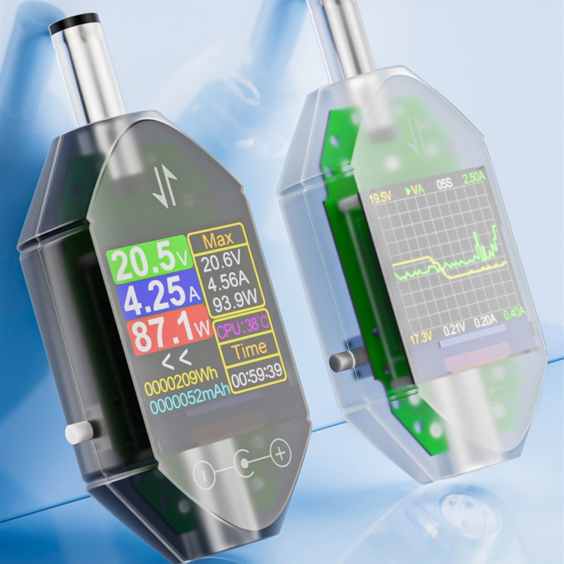 炬为直流电压电流表DC5.5v*2.5接口检测试仪多功能数字功率计12A