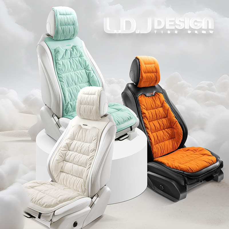 汽车坐垫冬季保暖轻羽绒毛绒坐垫防钻绒半包围座套全车冬单座通用