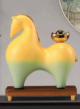 马上有钱摆件招财高档客厅博古架办公室酒柜装饰品乔迁开业礼物品