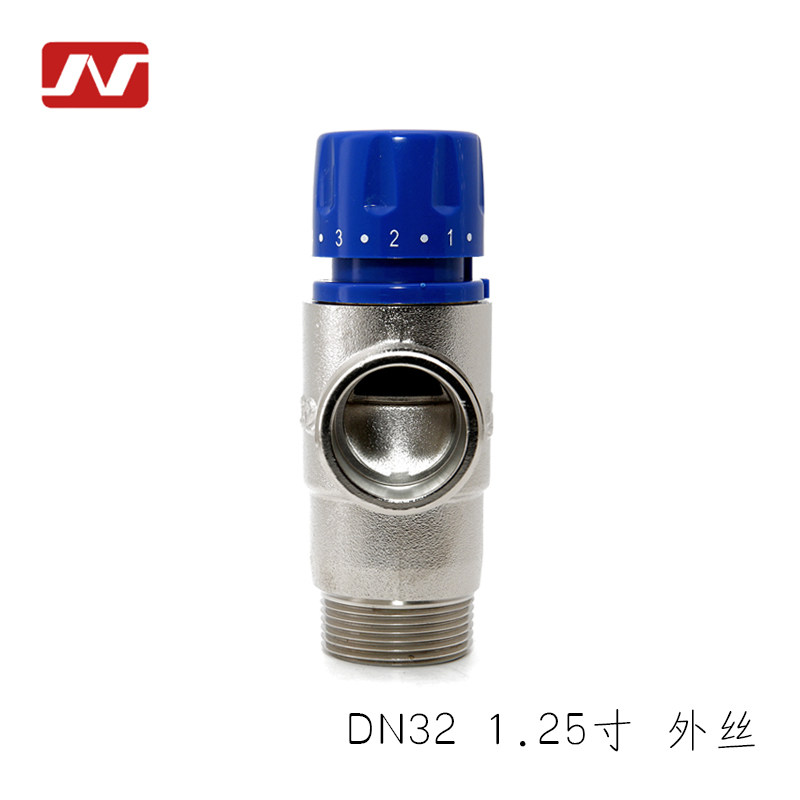 热水器恒温混水阀DN32太阳能明装温控纯铜38度自动管道调温电工程