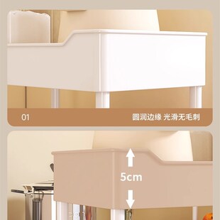 厨房多功b能置物架小推车落地可移动多层架子大容量果蔬菜篮收纳