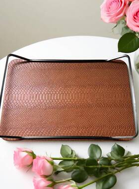 现家代轻奢欧式客厅电XCK视柜形居长方托盘摆件饰样板间茶几装收