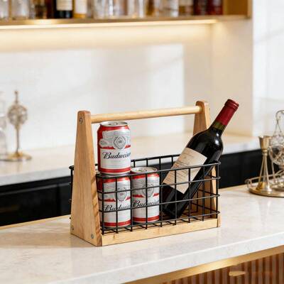 木质篮手式收纳篮酒水饮料零食收纳1229筐厨房水蔬菜储果物子红酒