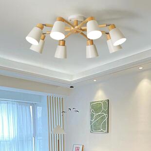 大北s欧吊灯客厅灯简约GTN木现代气in风主卧室餐厅灯家用日式原灯