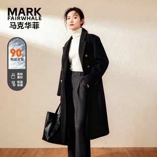 马克华菲女装重工名媛风宽松长款大衣秋冬御寒气质女式羽绒外套