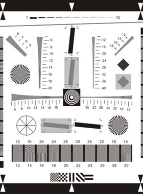 高清晰增强版4X jISO122334000线分辨率测试卡红外监控清晰度测试