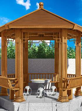 建亭子花IYC园景公园廊造凉亭庭院户外铝合金别墅院子仿古六角古